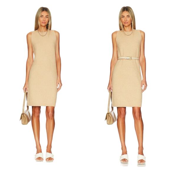 Vince Wool Alpaca Knit Sweater Dress Tan Beige Vest Style XL Large Revolve - Picture 1 of 9
